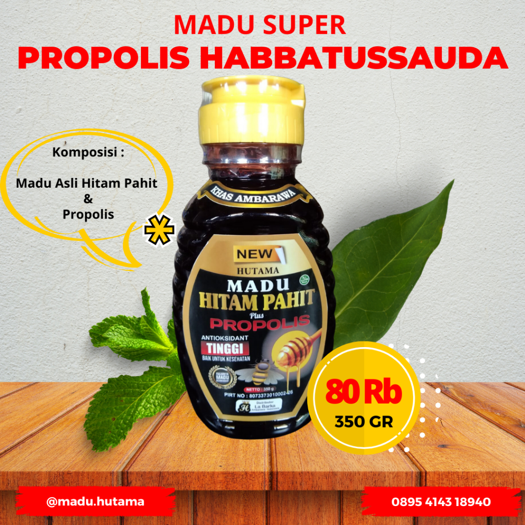 

Madu Hitam Pahit Plus Propolis