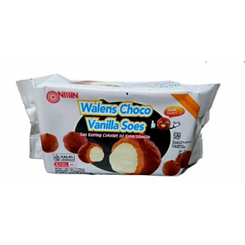 

NISSIN WALENS CHOCO VANILLA SOES SUS KERING COKELAT ISI KRIM VANILLA