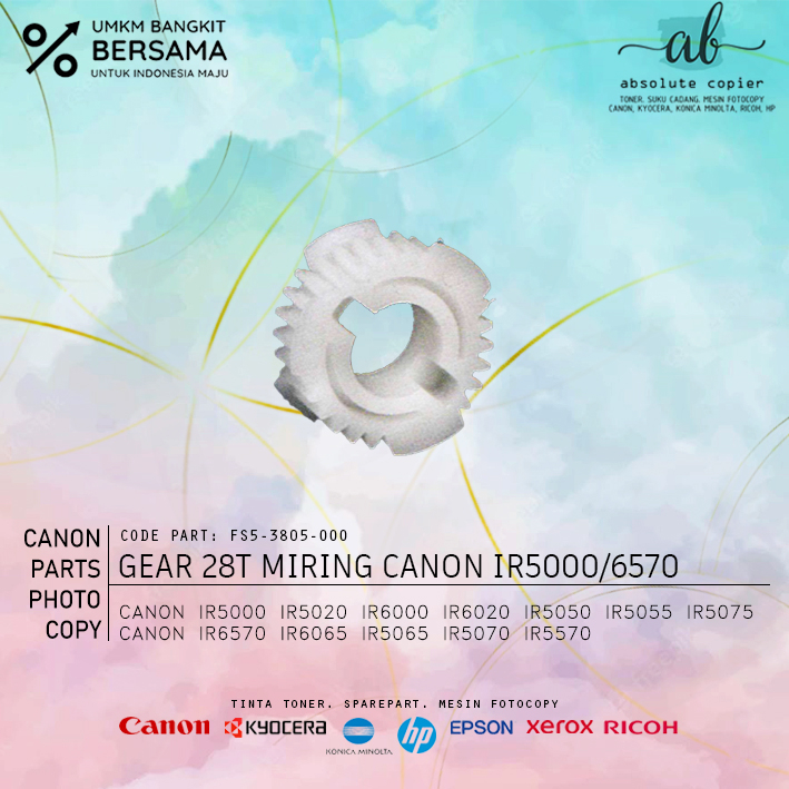 Gear 28T Pulley Toner Canon IR 5000 6000 5020 6020 5570 5050 5055 5075 6570 6065 5070 5066 FS5-3805-