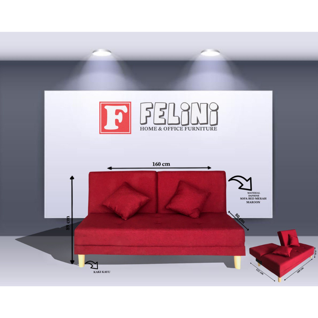 Sofabed Minimalis dua Sandaran - Felini Furniture || Sofabed-Takkia