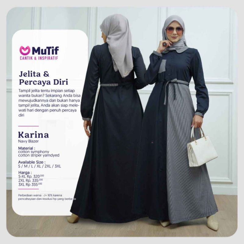 Gamis Mutif Karina Navy
