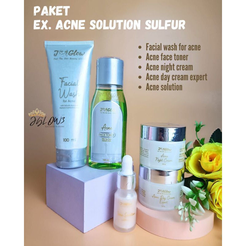 #BEAUTYCIRUAS JGLOW PAKET EX ACNE SOLUTION SULFUR JGLOW PAKET EXTRA ACNE SOLUTION SULFUR CREAM J GLO