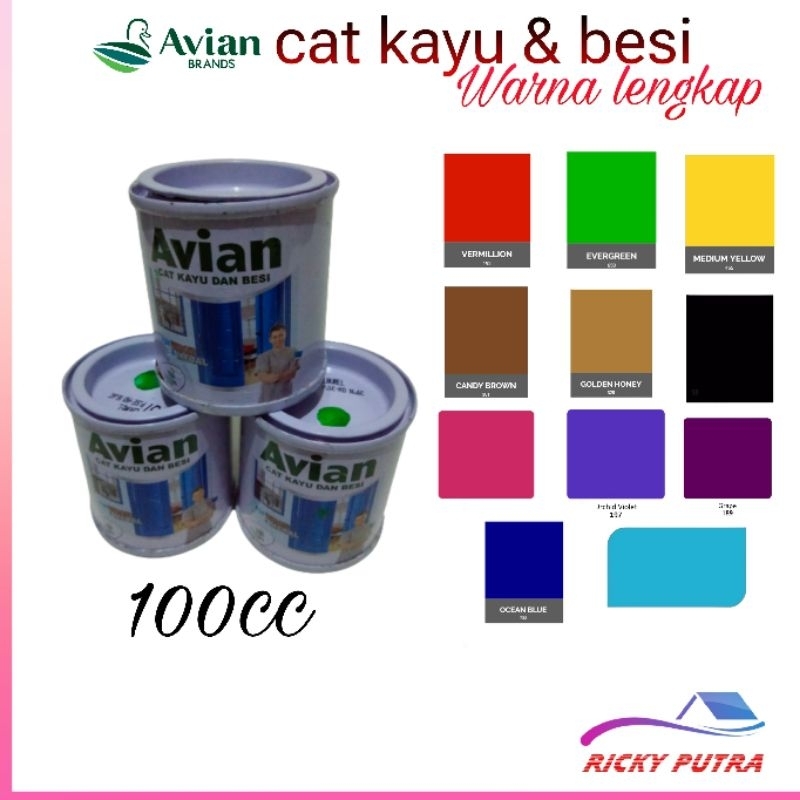 

Avian cat kayu dan besi ukuran 100 CC warna lengkap bisa COD
