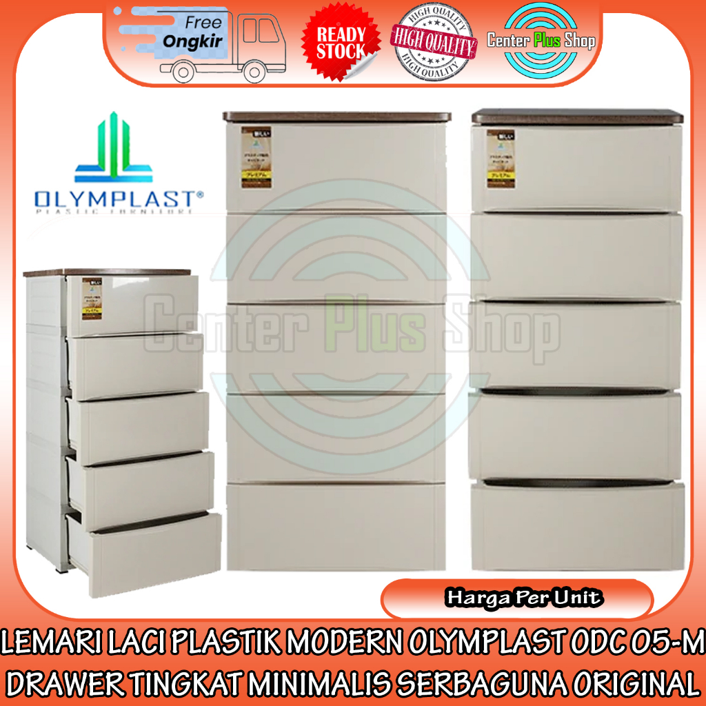 [INSTANT] LEMARI LACI PLASTIK OLYMPLAST MODERN ODC 05-M DRAWER CABINET SERBAGUNA 5 LOKER BESAR SUSUN