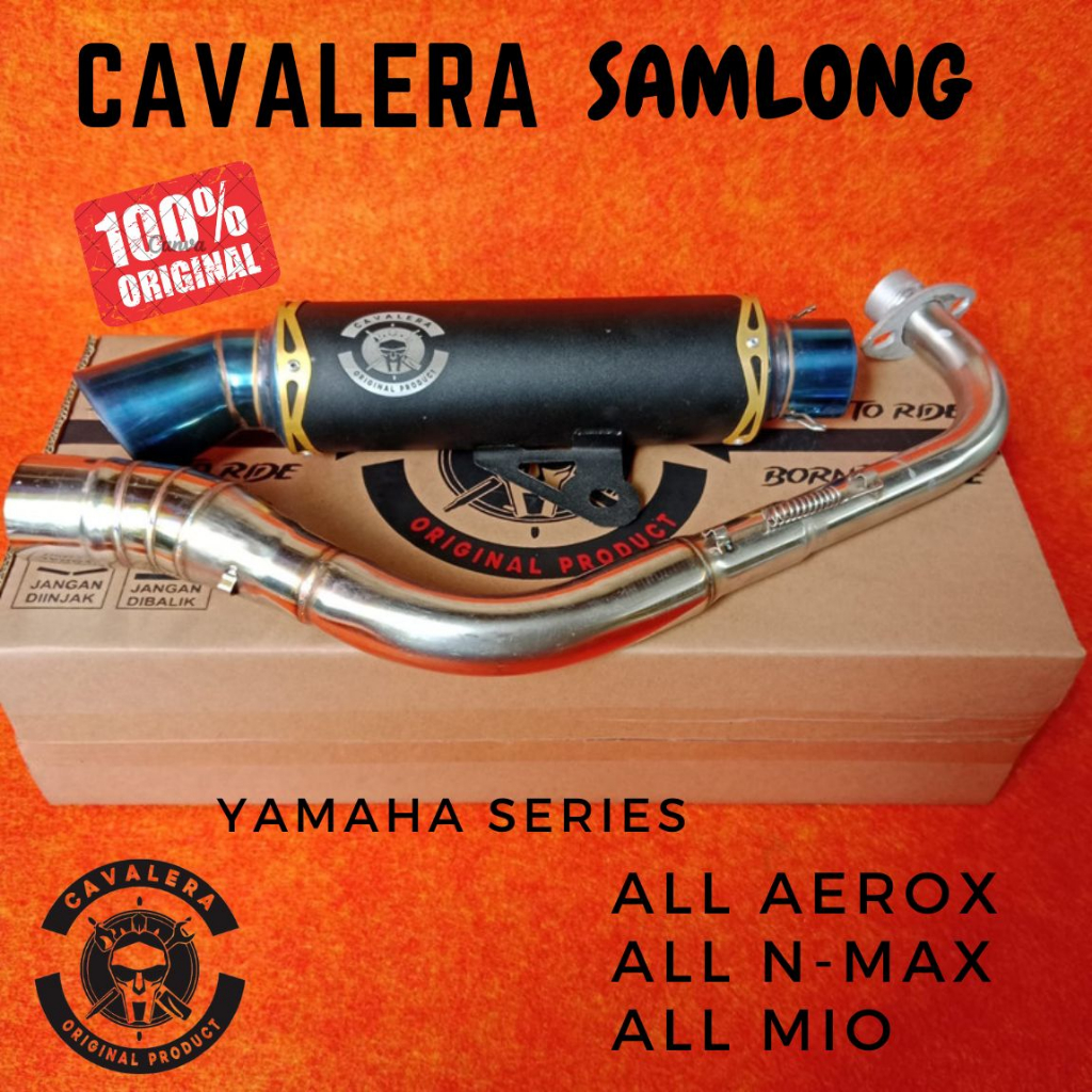 PROMO KNALPOT DSM ORIGINAL CAVALERA SAMLONG BLACK UJUNG BIRU DRAG Nmax old Nmax new Aerox old Aerox 