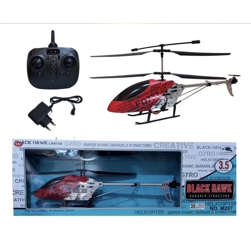 Jumbo 45Cm Remote Control Helicopter 3,5 Channel M207 Fq 777 Rc Pesawat Metal Gyro Besi Plane