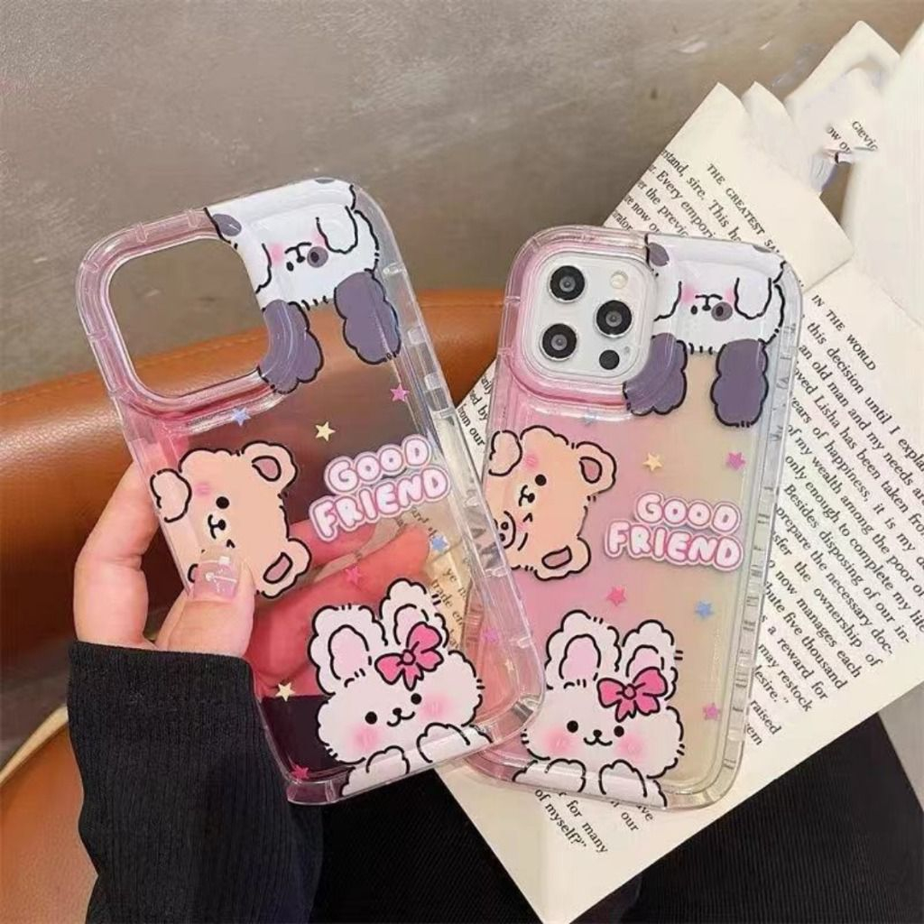 SS22 Clear Tpu Motif Cute Karakter Case For Infinix Hot 12 Hot 12I Hot 12 Play hot 20 Se Hot 30 Hot 30i Hot 30 Play Smart 7 - White_Cell