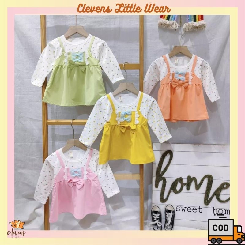CLV Aiko Dress / Dress Bayi Anak Perempuan Import 0-3 Tahun / Dress Korea Anak Perempuan / Dress Ana