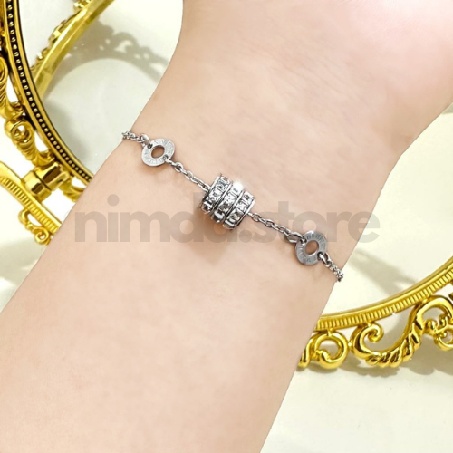 Gelang Wanita Roda Full Zirkon Titanium Premium