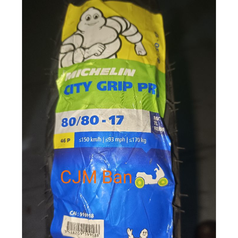 Ban Michelin tubeless City Grip ProDepan atau Belakang 80/80-17 atau 90/80-17 for CB 150R/CBR 150/Ti