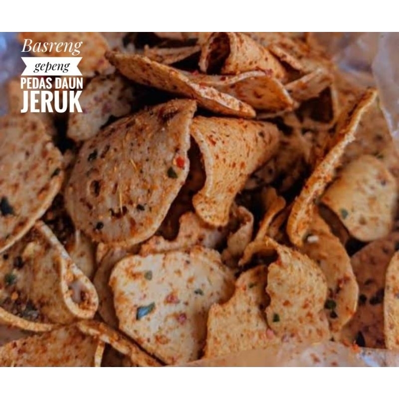 

Basreng gepeng daun jeruk pedas asin kemasan 250gr