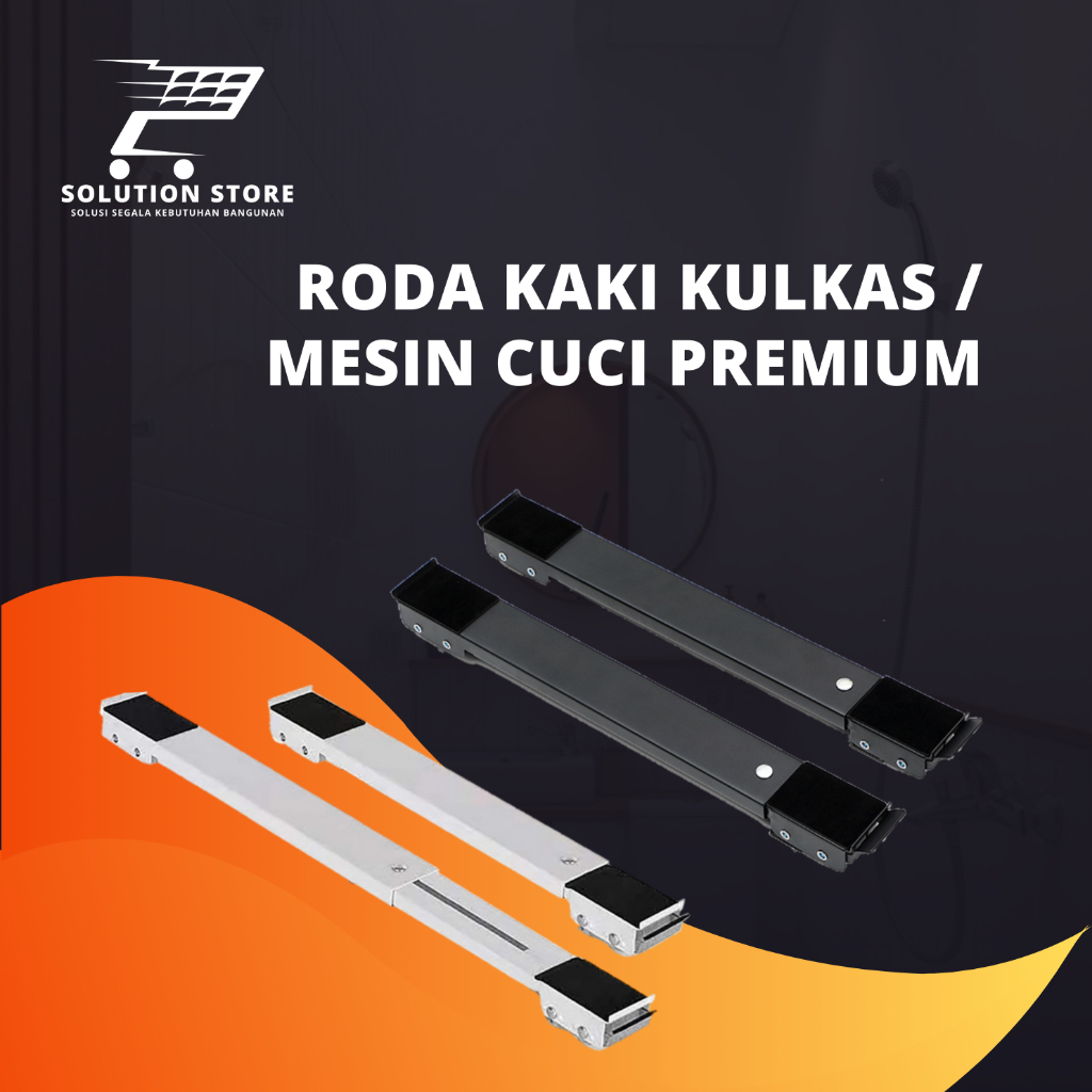 RODA KULKAS BESI KAKI KULKAS BESI RAK/KAKI MESIN CUCI 1 TABUNG TEBAL ALAS LEMARI ES