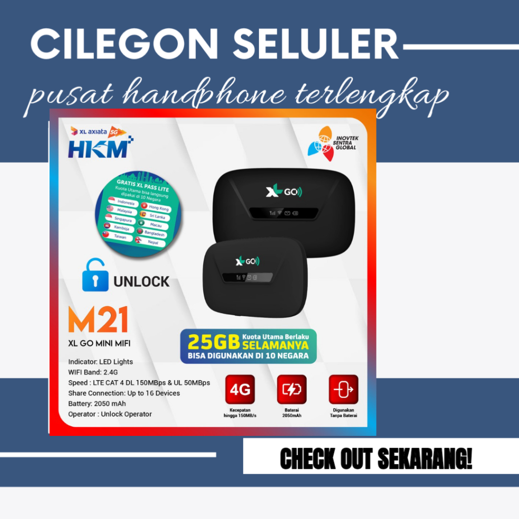 HKM M21 Modem Mifi Wifi XL GO IZI 4G LTE Bypass & Unlock - HKM M21 XL NEW