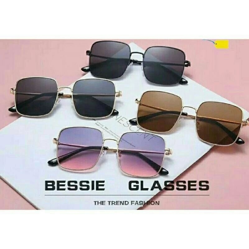 Kacamata Kotak Warna Frame Besi Kacamata Retro Vintage