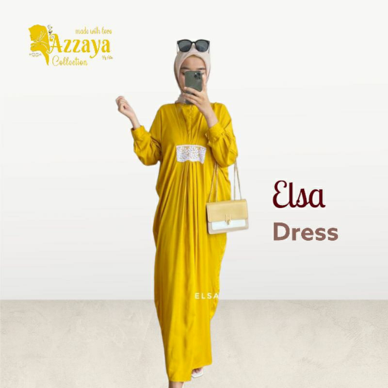 MAIZAYA - ELSA DRESS - Kaftan Rayon Variasi Renda Size Jumbo