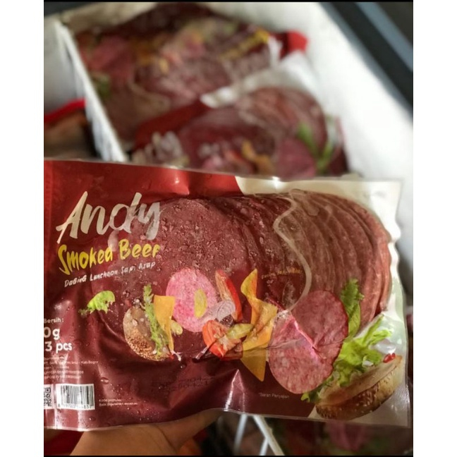 

ANDY SMOKED BEEF ISI 13 pcs 250gram / DAGING ASAP / BEEF SLICE / FROZEN FOOD