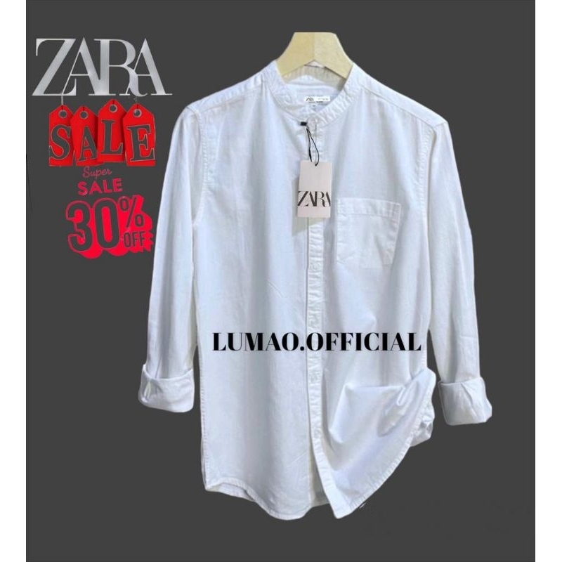 kemeja zara krah sangahai// kemeja slimfit zara// kemeja putih polos zara// kemeja zara pria