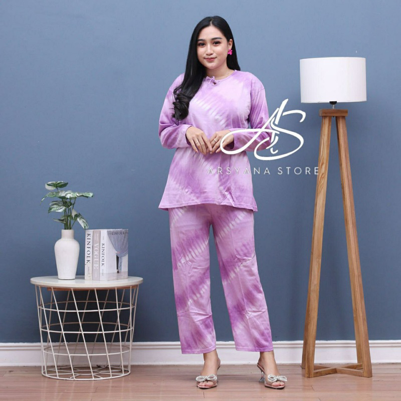 PIYAMA JUMBO / ST CELANA PANJANG LENGAN PANJANG / PIYAMA BATIK / SETELAN BATIK MURAH / SET JUMBO LD 