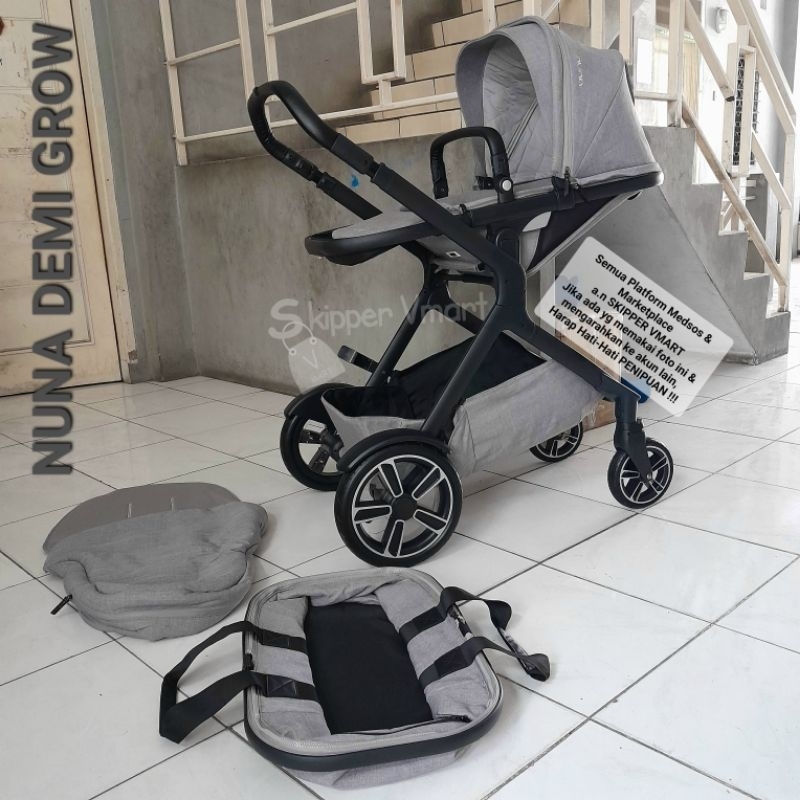 Stroller Stroler NUNA DEMI GROW ABU GREY Second Bekas Preloved