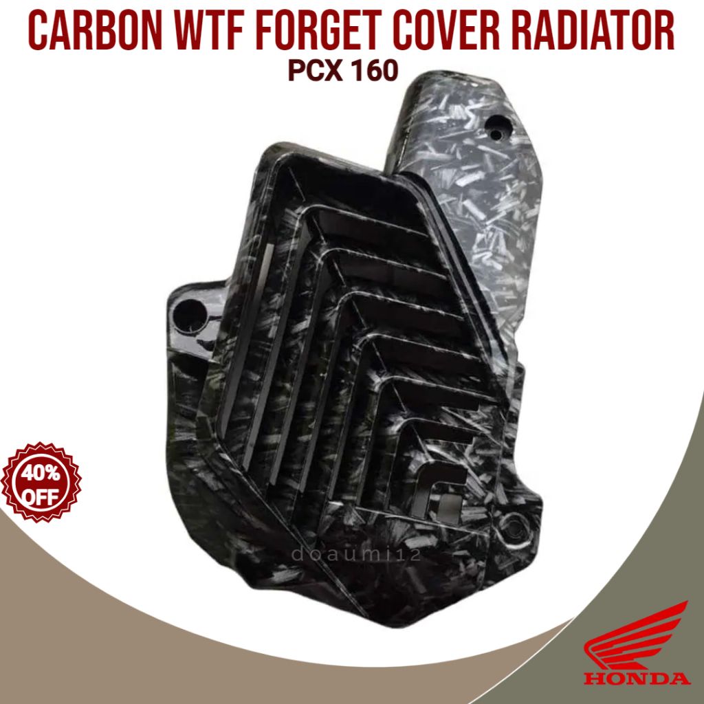 TUTUP COVER RADIATOR CARBON CELUP FORGED PCX 160 2021 - 2023 ASLI ORIGINAL HONDA AHM
