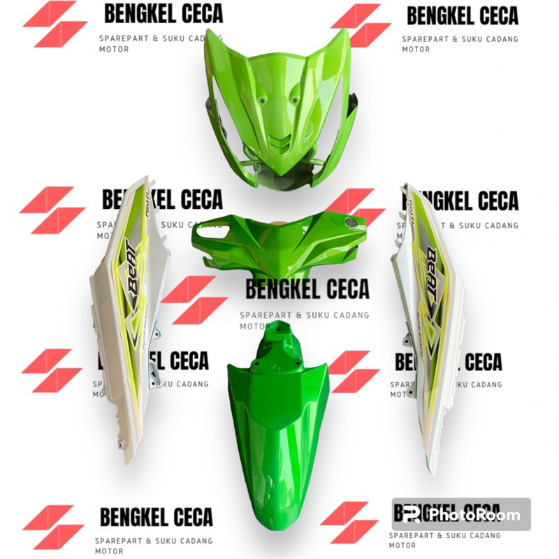 Full body halus Honda Beat FI stater kasar 2013-2014 warna hijau