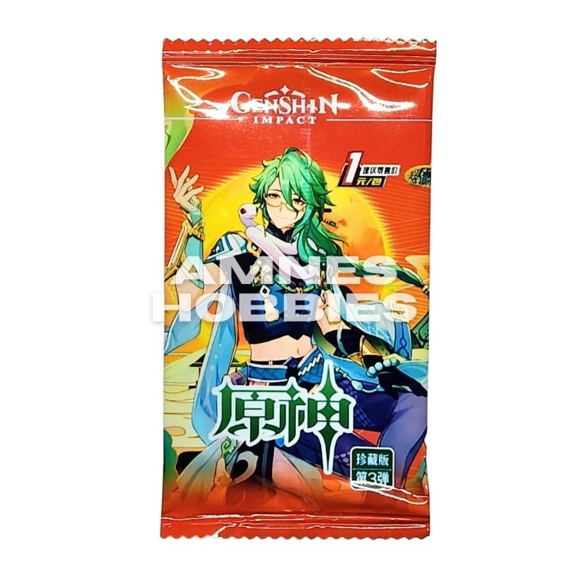 Genshin Impact Baizhu Brilliant Card Booster Pack Kartu koleksi Anime Cards