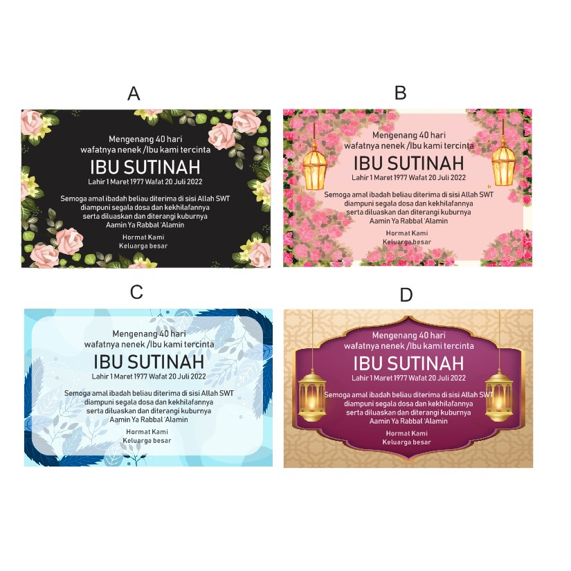 

sticker mengenang acara kematian