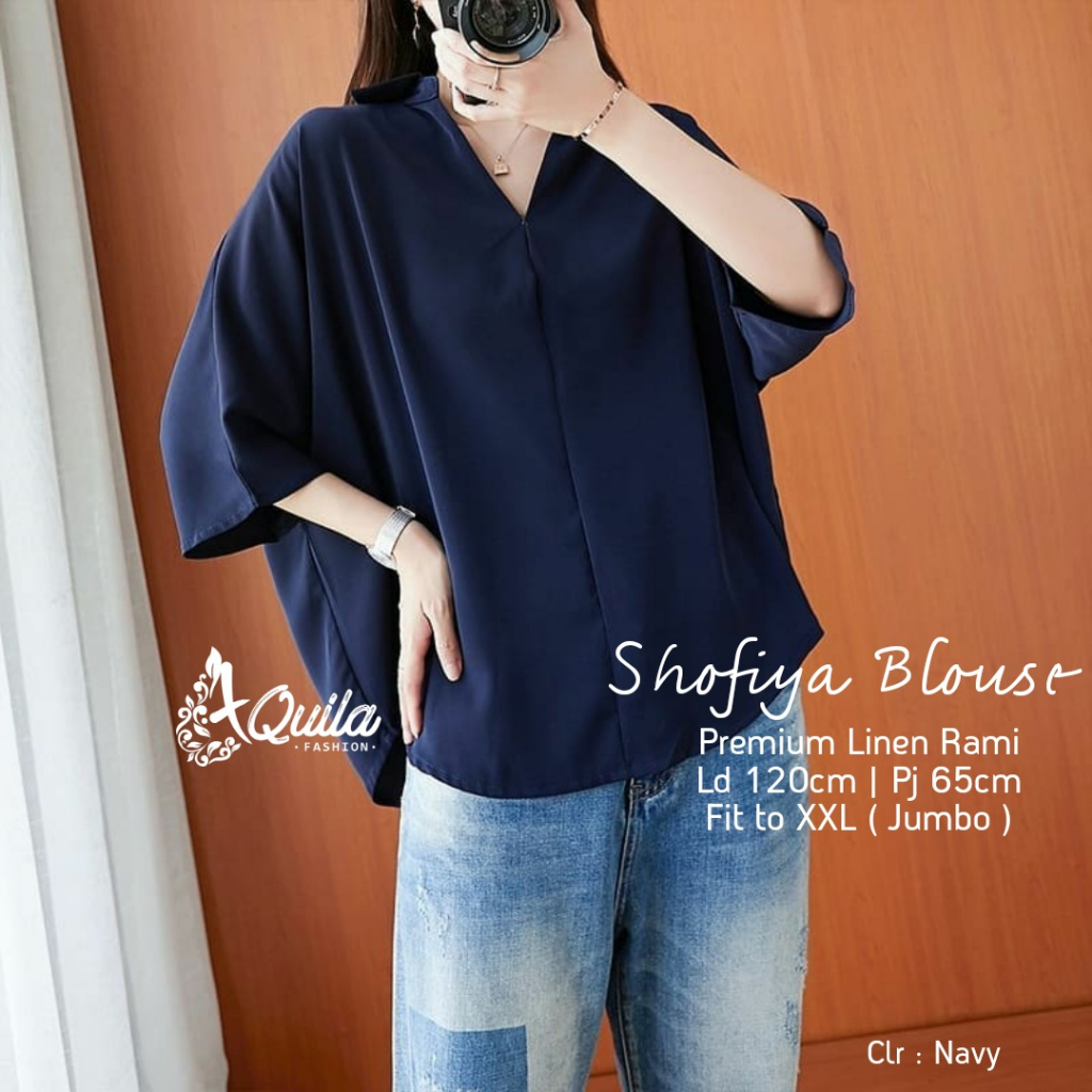 [Bisa Bayar Ditempat / COD] Shofiya blouse by Aquila shofiya jumbo blouse atasan wanita size jumbo f