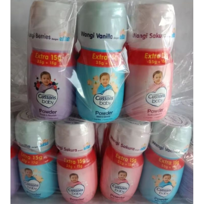 Cussons bedak bayi 35g+15g (1 paket isi 6 pcs)
