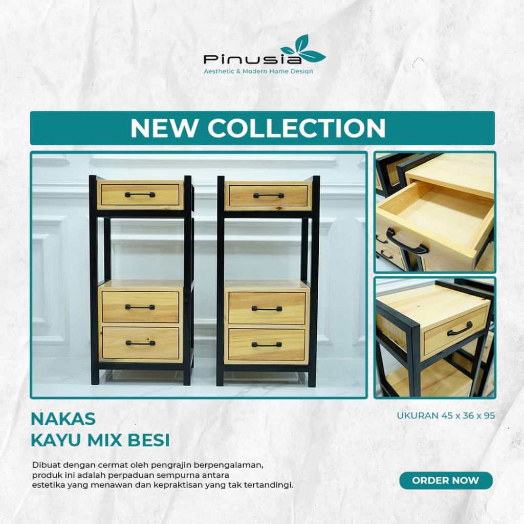 Nakas Kayu Mix Besi