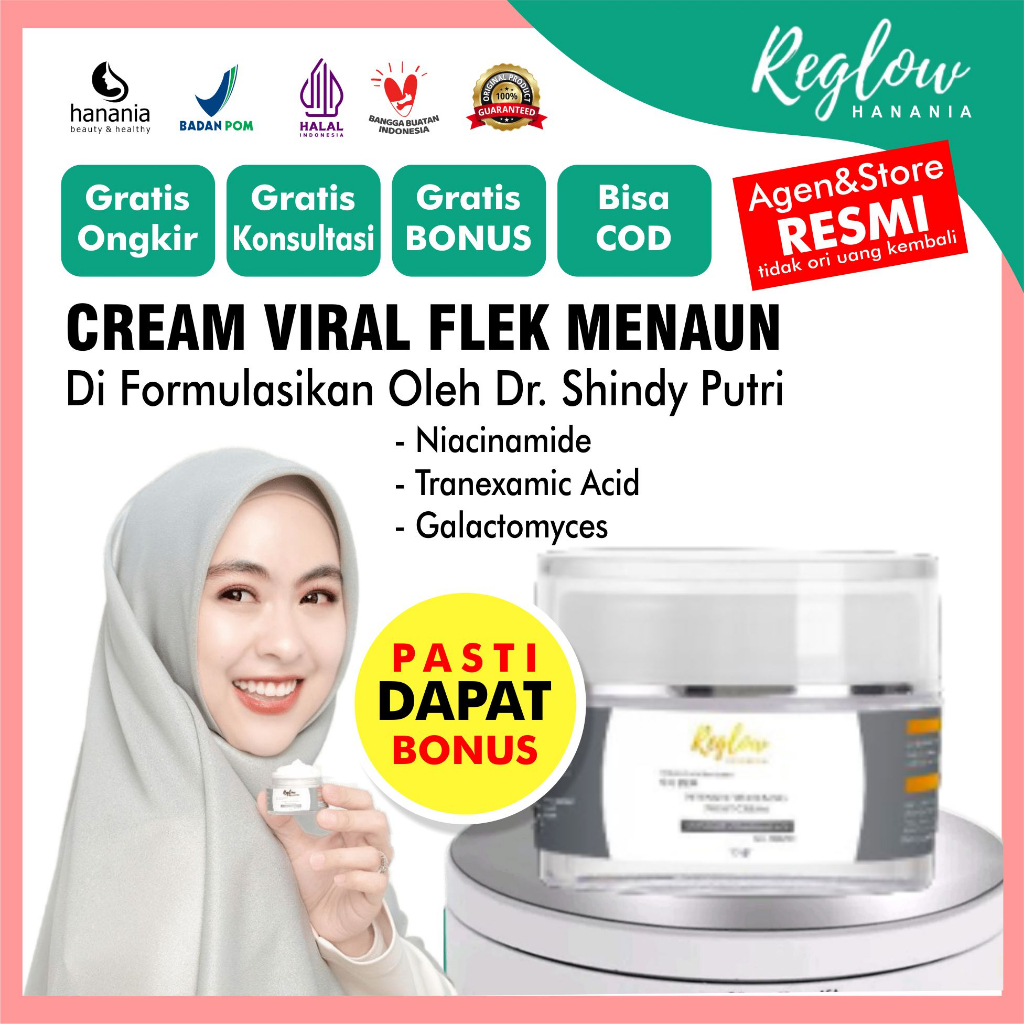 Reglow Intensive Whitening Night Cream Atasi Flek Membandel Mencerahkan & Memperbaiki Tekstur Kulit