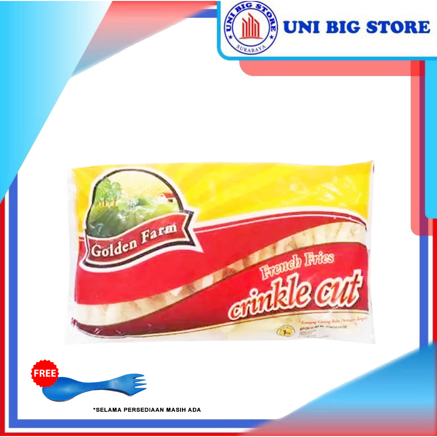 

Golden Farm French Fries Crinkle Cut 1 kg Kentang Goreng Bergerigi