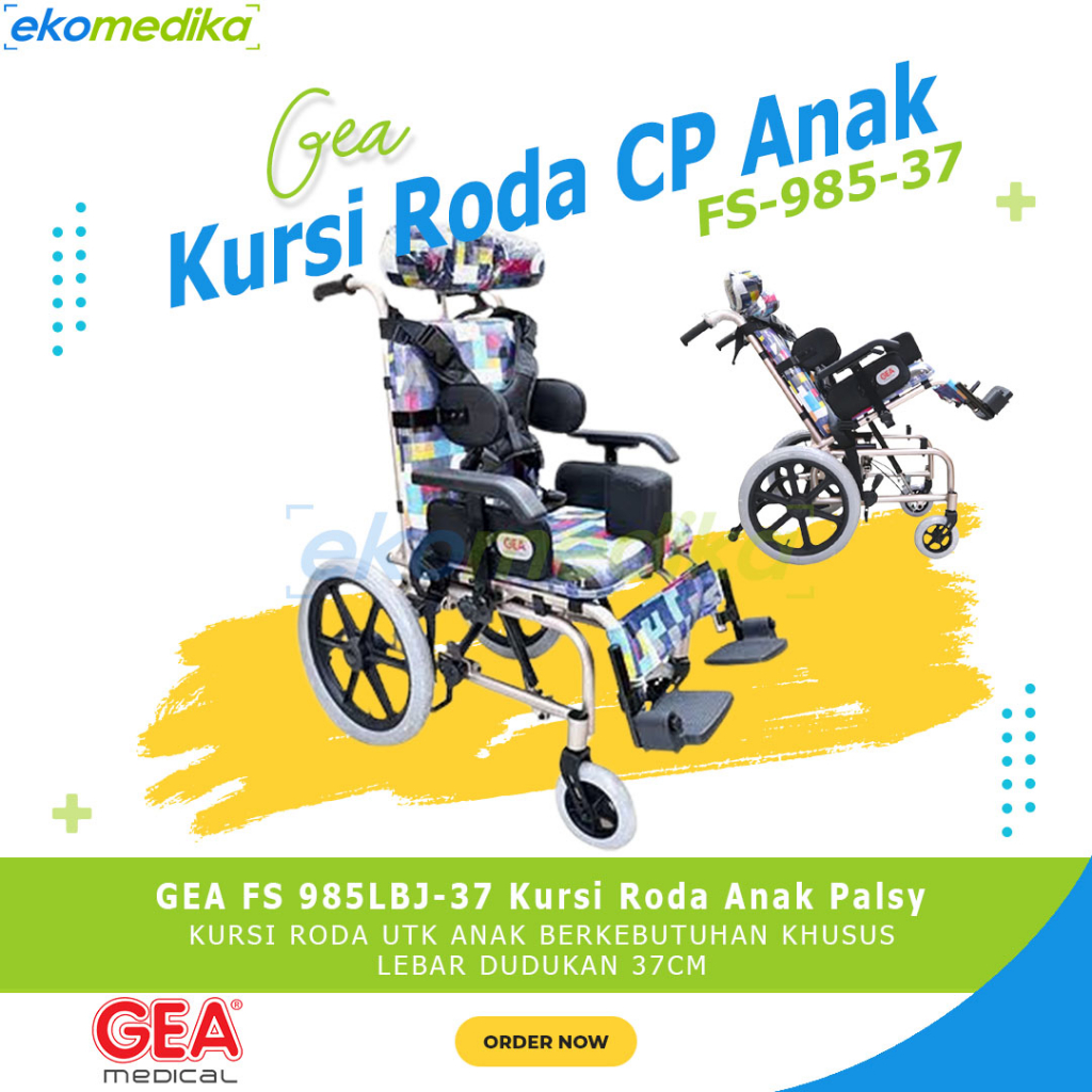 Kursi Roda CP Cerebral palsy ANAK Motif Boneka GEA FS 985 LBJ 37 Cerebral Palsy Anak