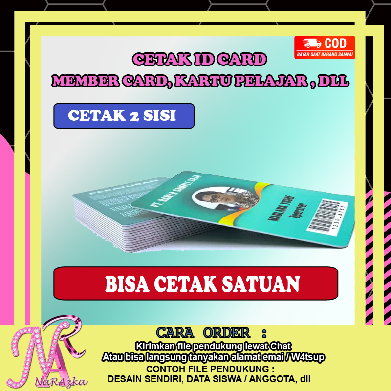 

CETAK KARTU PELAJAR, MAHASISWA, PEGAWAI, ANGGOTA, MEMBER, NAME TAG, ID CARD BAHAN PVC