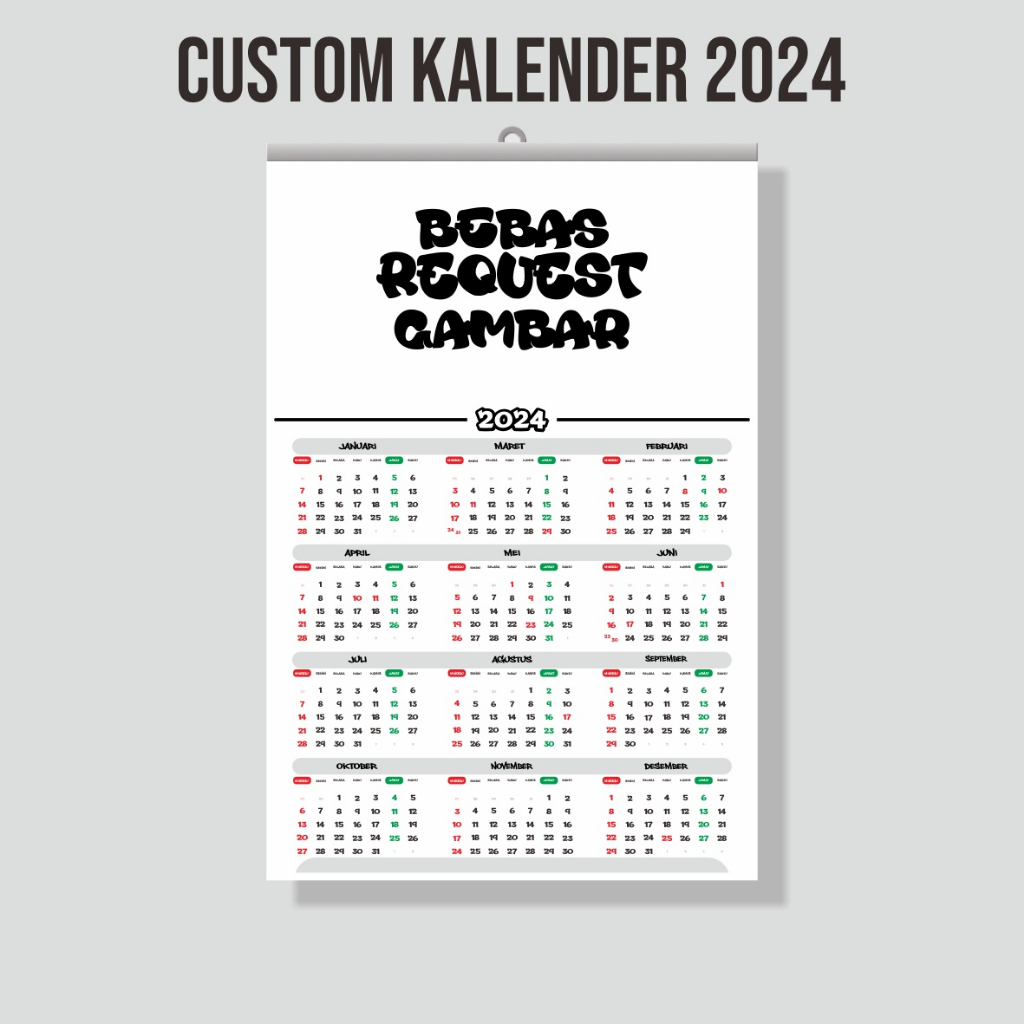 

kalender 2024 custom gambar foto