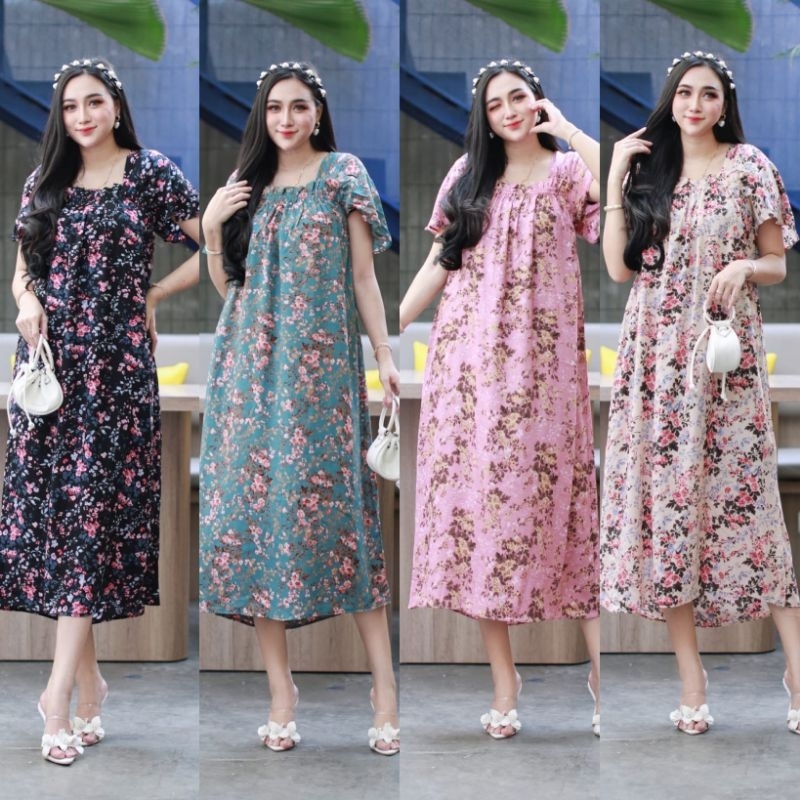 BELLA DRESS FUJI DIANDRA DRES BUNGA RAYON PREMIUM KEKINIAN BISA COD