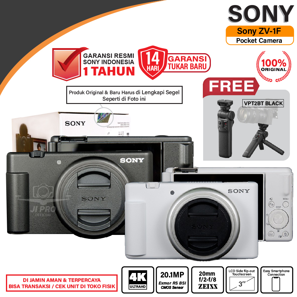 Sony ZV-1F Vlogging Pocket Camera - ZV1F - Kamera Z V1F Original