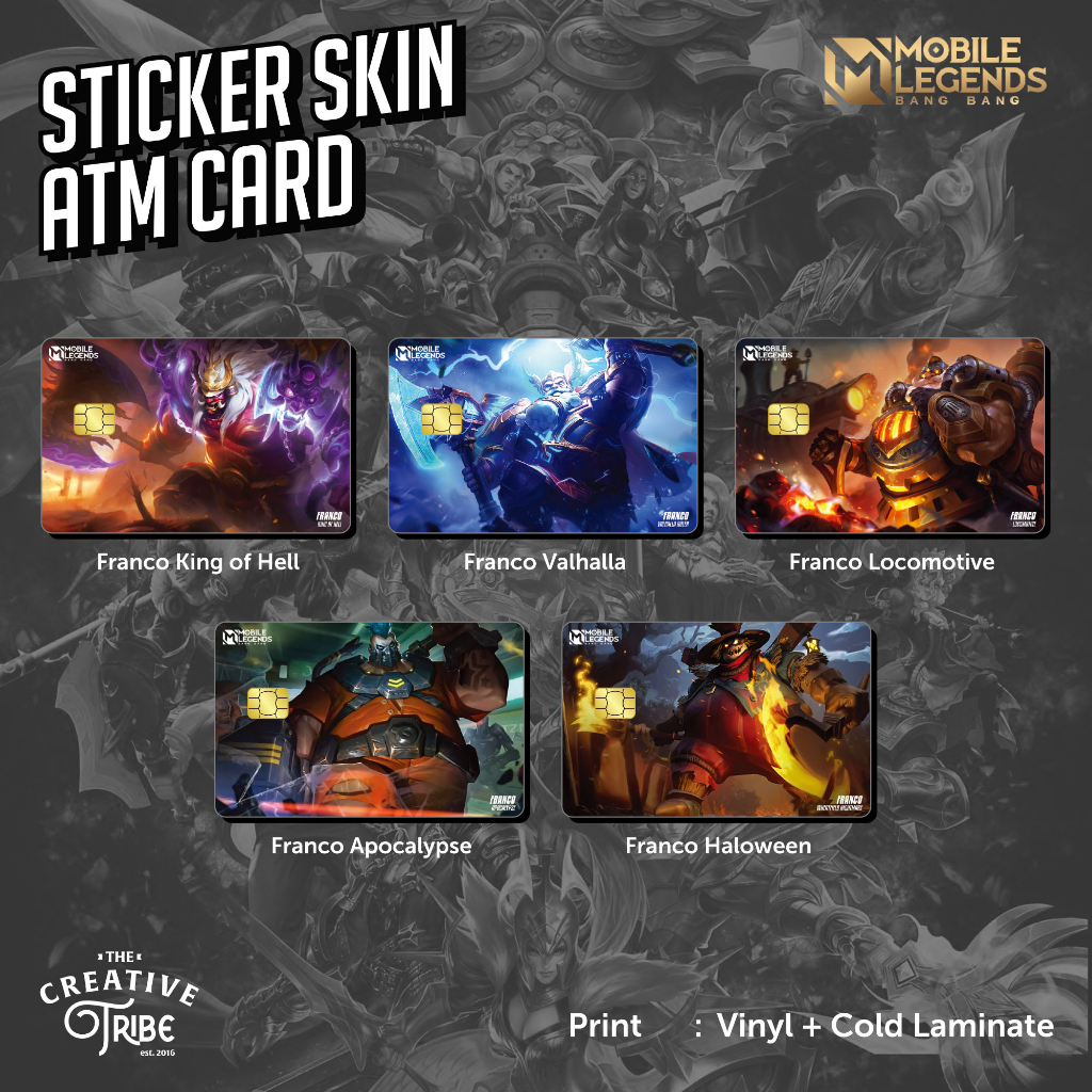 Franco - Sticker Card Skin - Vinyl ATM Debit Credit Emoney Flazz Stiker Mobile Legends MLBB