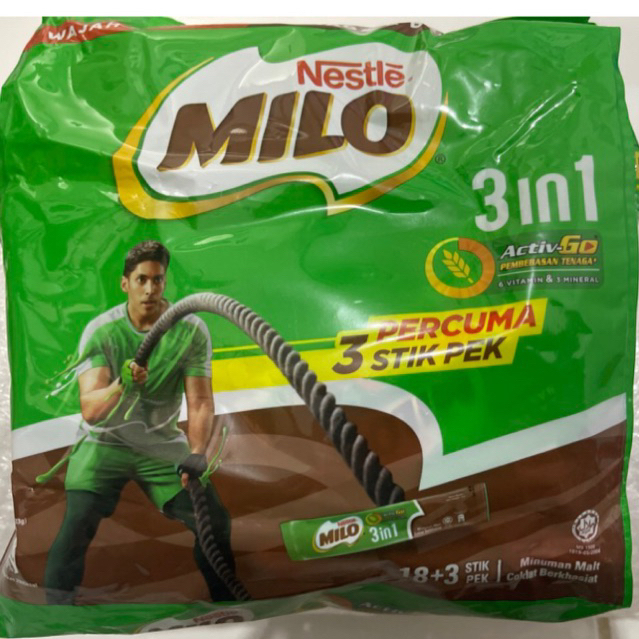 

Milo Sachet Active Go 3 in 1 3in1 Malaysia 21stick dan 18 sachet