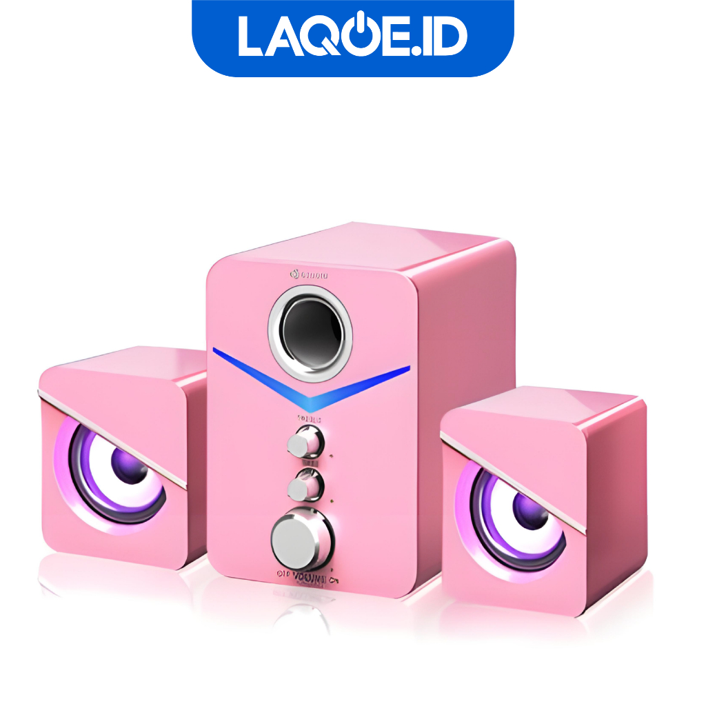 Speaker Aktif Multimedia Komputer Laptop U3100 Bass Treble And Subwoofer Pink
