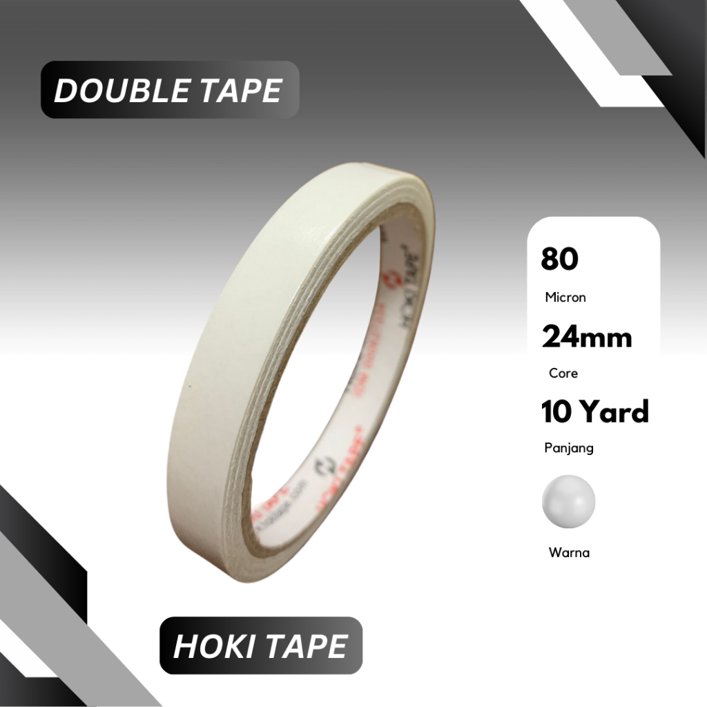 

Double Tape 24 mm x 10 Yard - Double Tape Tissue dua sisi perekat / Lakban Bolak balik