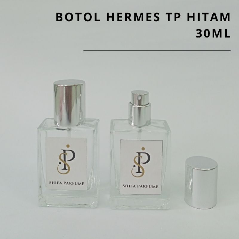 BOTOL PARFUME HERMES SILVER SPREY 30ML - Botol Parfum Kosong Hermes Silver 30ml