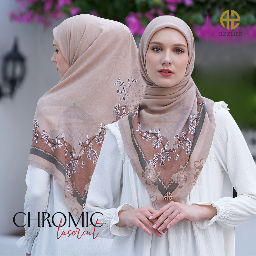 New Chromic 1 - [Lasercut] Azzura Scarf (Kerudung Segi Empat Serat Perancis Premium Wanita Muslim) S
