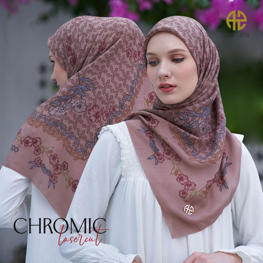 New Chromic 2 - [Lasercut] Azzura Scarf (Kerudung Segi Empat Serat Perancis Premium Wanita Muslim) S