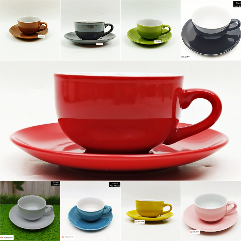 Cangkir Keramik Porcelain Coffee Latte Kedaung Home 2 Pcs