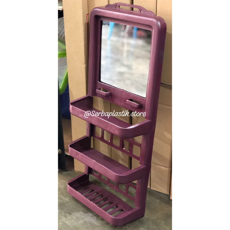 Rak gantung kamar mandi / rak sabun plastik / bath holder cermin / tempat sabun kamar mandi / kaca k