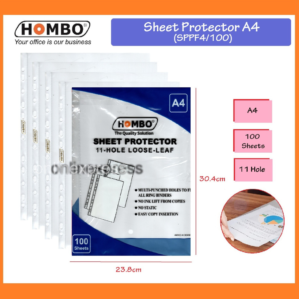 

Plastik pp pocket / sheet protector A4 Hombo (100 sheet)