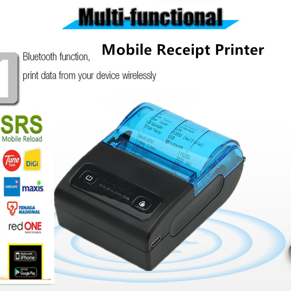 MINI PRINTER BLUETOOTH MINI PORTABLE PRINTER THERMAL 58MM CETAK RESI NOTA STRUK PENJUALAN