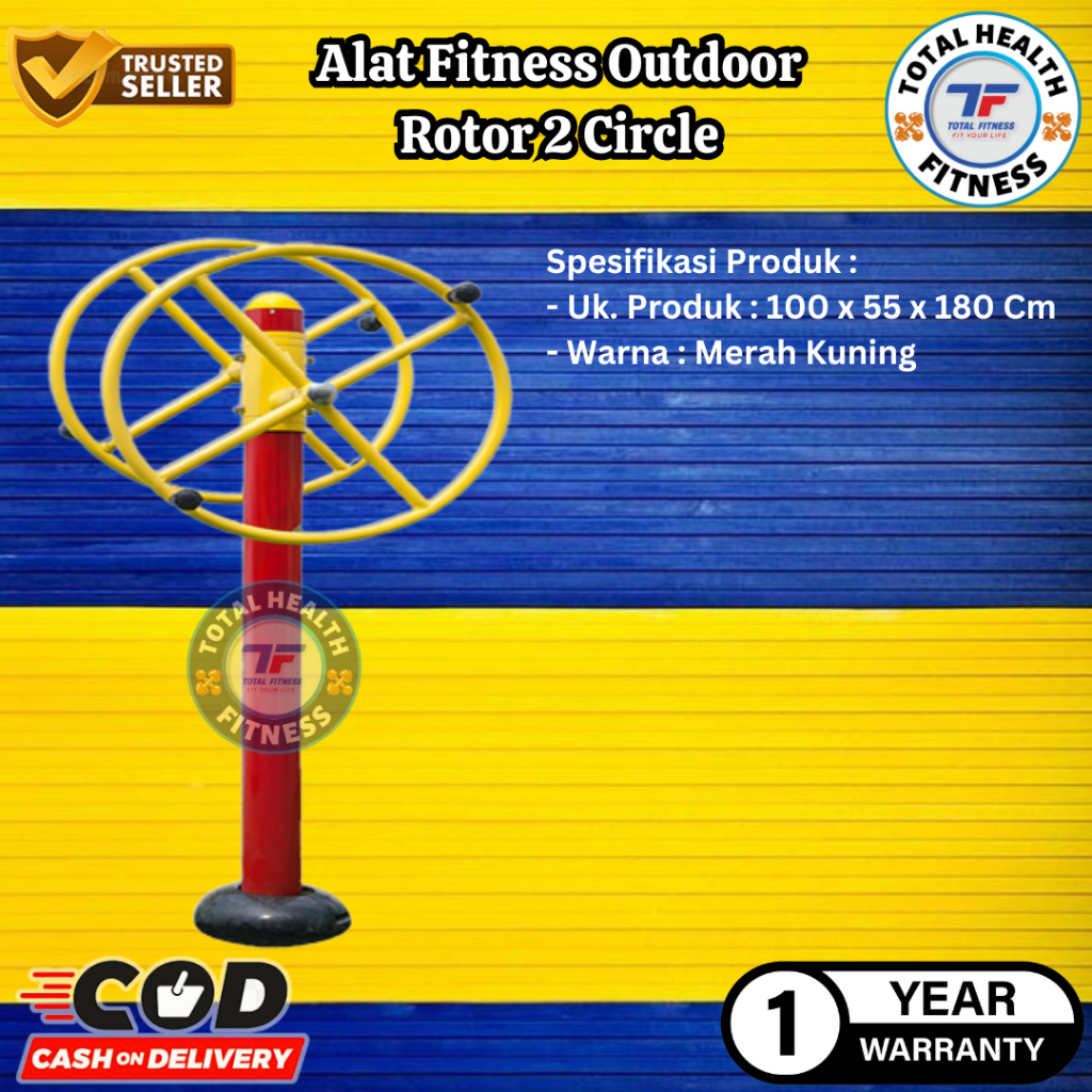 Alat Fitness Outdoor Rotor 2 Circle Total Fitness - Alat Olahraga Out Door - Alat Gym Fitness Taman - Alat Olahraga Outdoor