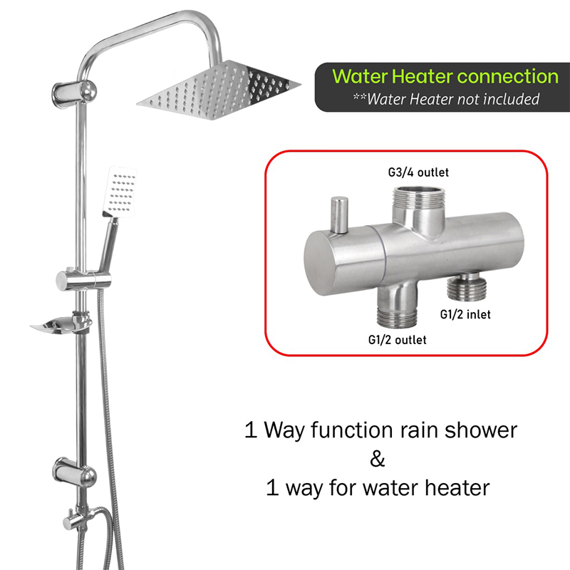 REAIM Shower Kamar Mandi 2 Dalam 1 Set Keran Original Shower Dengan Faucet Sprayer Faucet Panas Hand Shower Shower Set Full Stainless Shower Colum Set Mandi